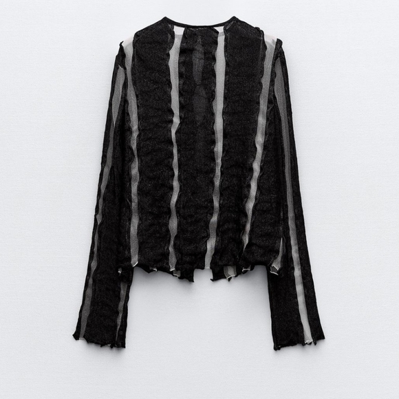 NWT ZARA ORGANZA KNIT CARDIGAN - Picture 7 of 8